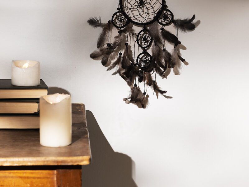 Hand-woven textile accent wall
