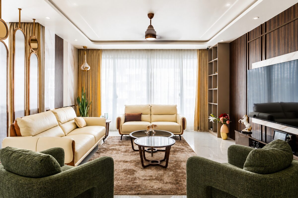 Layered colour palette in a living space