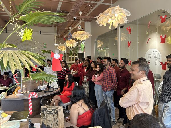 SpazioLiv team at a Christmas celebration