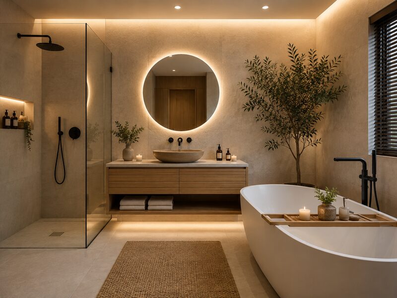 Spa style bathroom remodel